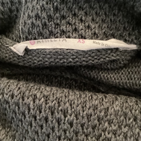 Athleta Breckenridge Charcoal Waffle Knit Pullover Sweater‎ size XS Xsmall Cowl - Picture 9 of 10